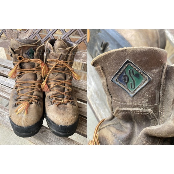 Size fits 10 Vintage Hiking Mountaineering Leather Boots - Picture 2 of 5